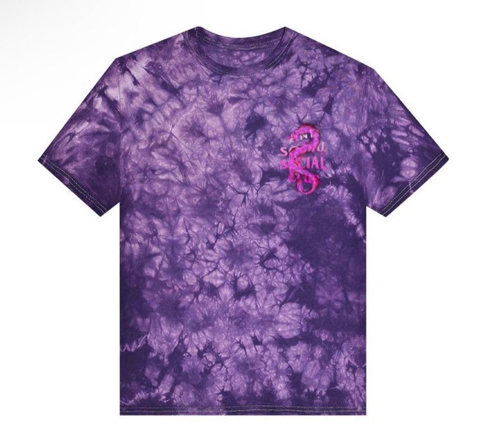 Anti Social Social Club Dragon Tee Purple Tie Dye XL | Like New